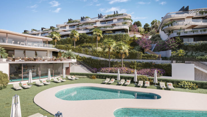 Exclusive residential complex comprising 88 elegant duplex apartments in Elviria, Marbella East in 