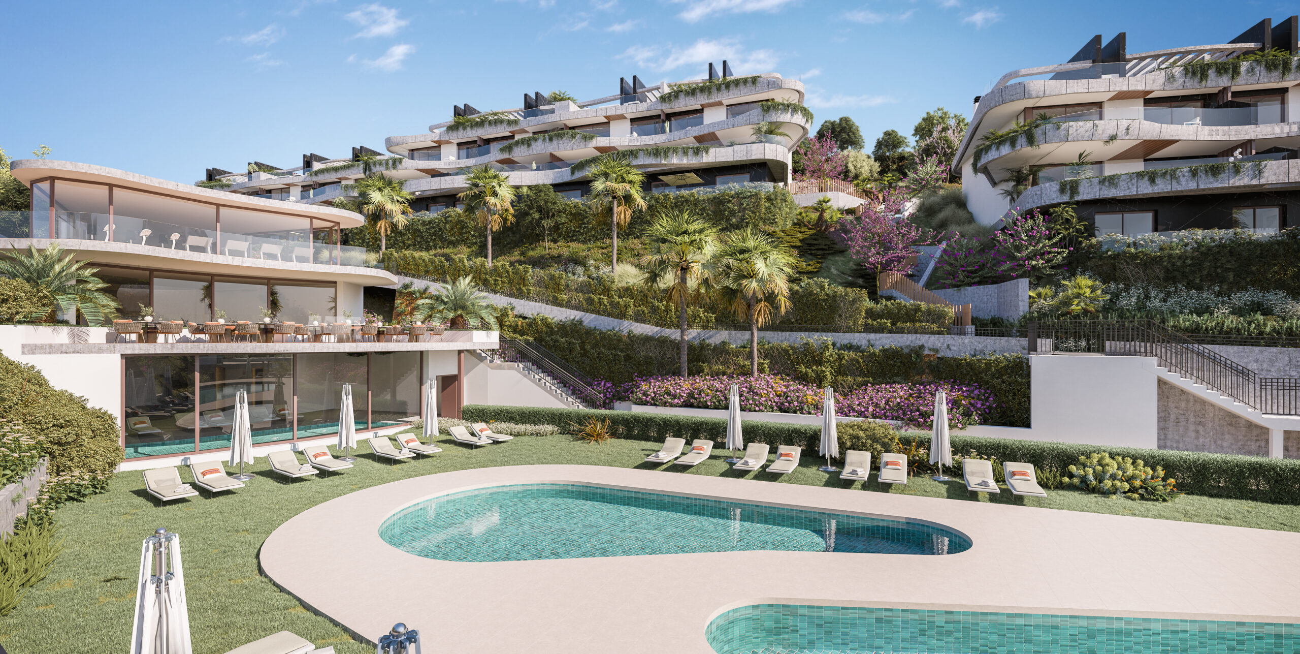 Exclusive residential complex comprising 88 elegant duplex apartments in Elviria, Marbella East